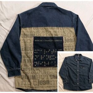 Marithe Francois Girbaud Chambray Shirt Jacket Denim Mens Size L Blue
